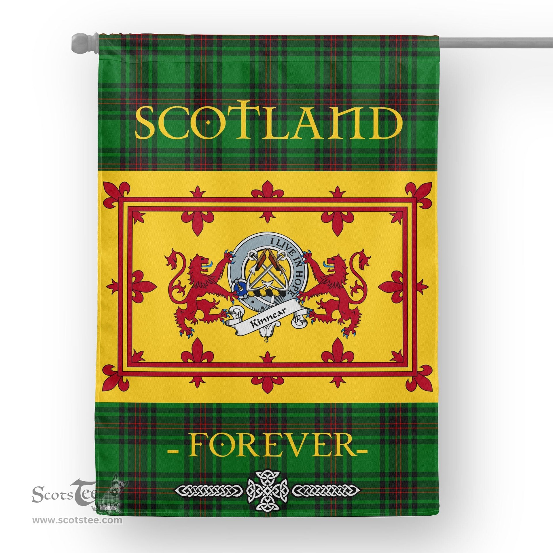 Scotstee Tartan House Flag Kinnear Clan Badge Tartan Garden Flag - The Lion Rampant Scotland, Tartan Garden Flag, Tartan House Flag, Tartan Flag, Crest Garden Flag, Garden Flag, Ireland Garden Flag, Family Crest, Custom Flag, Custom Garden Flag, Ireland Custom Flag, Clan Tartan Flags