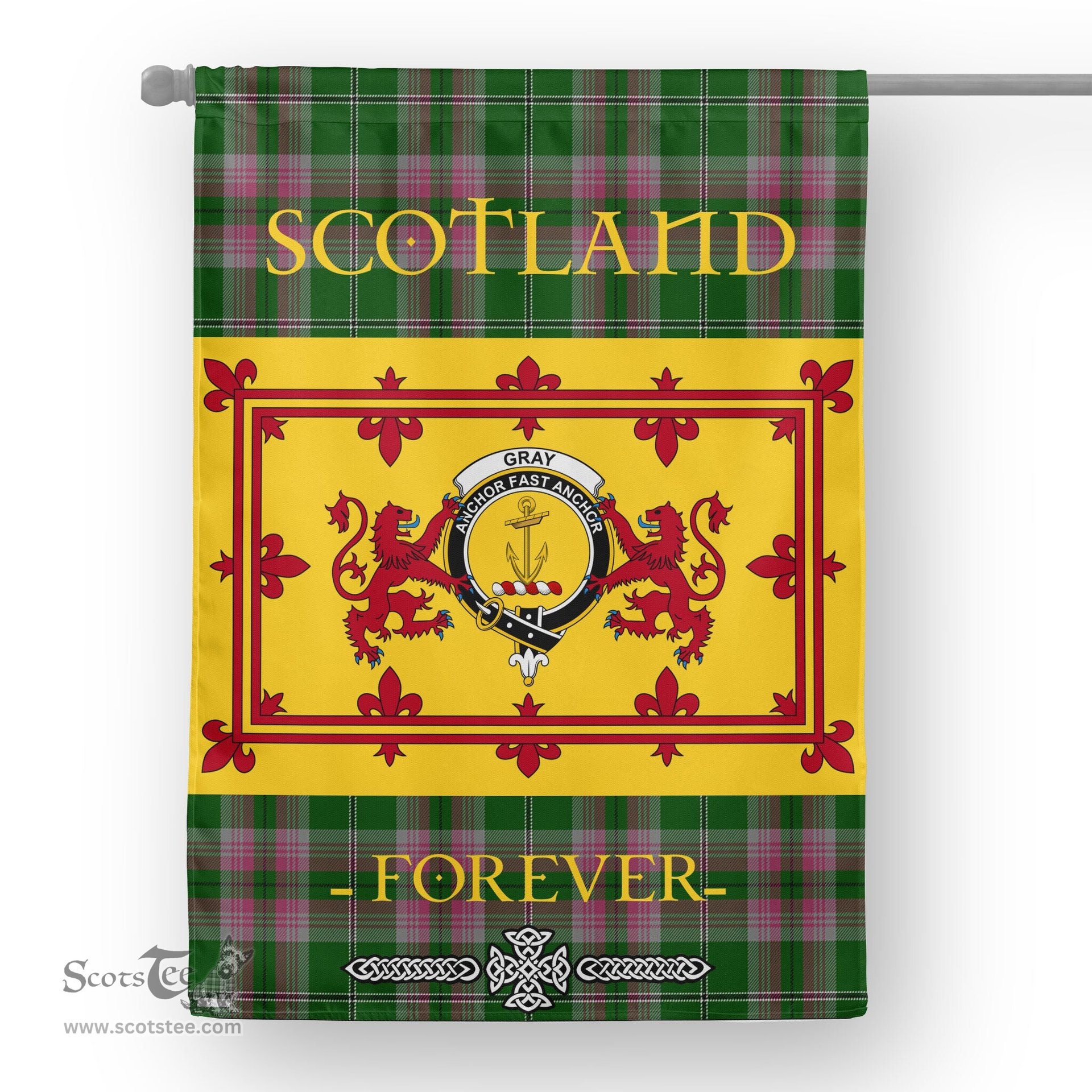 Scotstee Tartan House Flag Gray Tartan Garden Flag - The Lion Rampant Scotland, Tartan Garden Flag, Tartan House Flag, Tartan Flag, Crest Garden Flag, Garden Flag, Ireland Garden Flag, Family Crest, Custom Flag, Custom Garden Flag, Ireland Custom Flag, Clan Tartan Flags