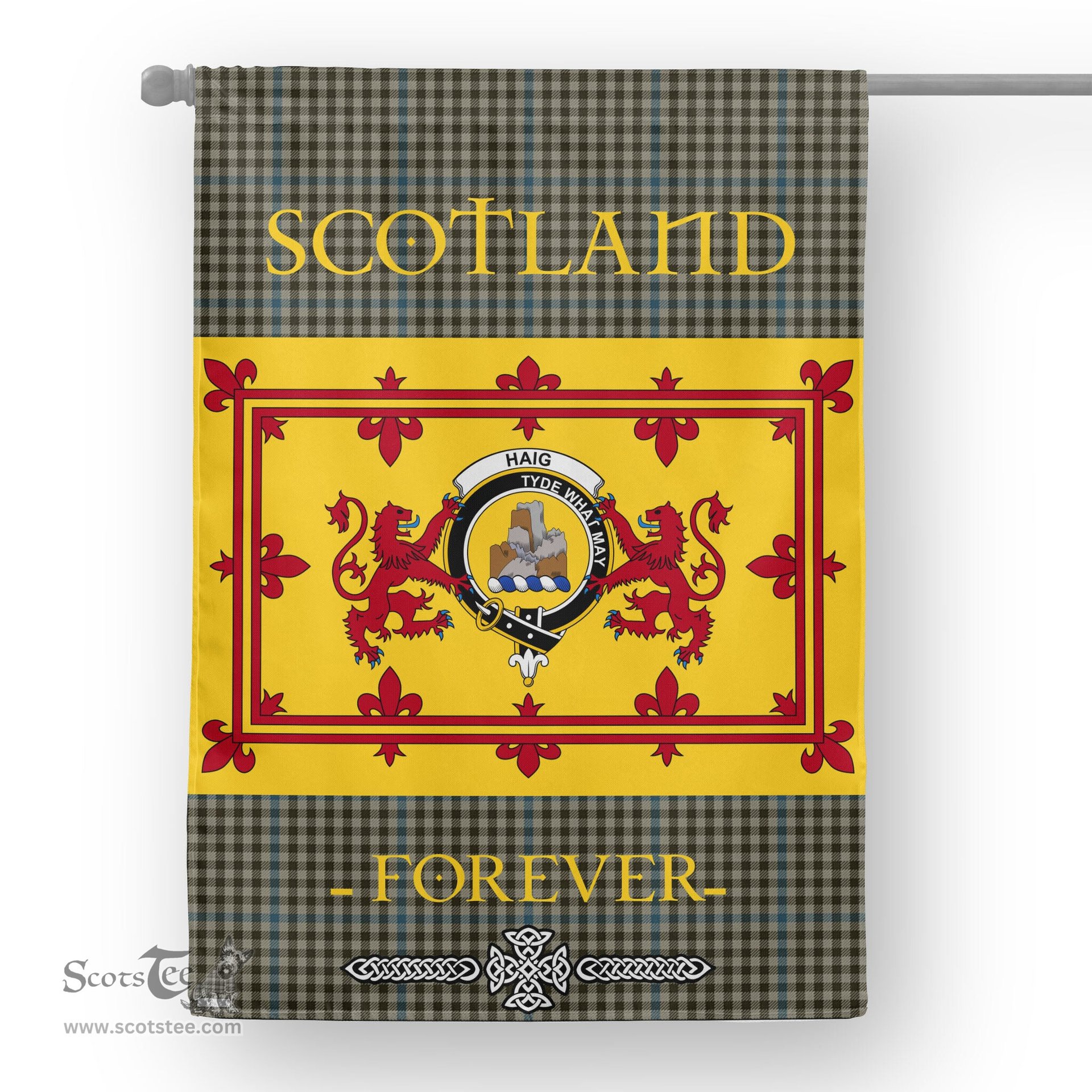 Scotstee Tartan House Flag Haig Tartan Garden Flag - The Lion Rampant Scotland, Tartan Garden Flag, Tartan House Flag, Tartan Flag, Crest Garden Flag, Garden Flag, Ireland Garden Flag, Family Crest, Custom Flag, Custom Garden Flag, Ireland Custom Flag, Clan Tartan Flags