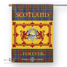 Scotstee Tartan House Flag Bethune Clan Badge Tartan Garden Flag - The Lion Rampant Scotland, Tartan Garden Flag, Tartan House Flag, Tartan Flag, Crest Garden Flag, Garden Flag, Ireland Garden Flag, Family Crest, Custom Flag, Custom Garden Flag, Ireland Custom Flag, Clan Tartan Flags