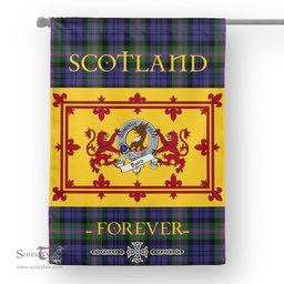 Scotstee Tartan House Flag Baird Clan Badge Tartan Garden Flag - The Lion Rampant Scotland, Tartan Garden Flag, Tartan House Flag, Tartan Flag, Crest Garden Flag, Garden Flag, Ireland Garden Flag, Family Crest, Custom Flag, Custom Garden Flag, Ireland Custom Flag, Clan Tartan Flags