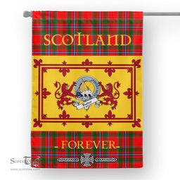 Scotstee Tartan House Flag Butter Clan Badge Tartan Garden Flag - The Lion Rampant Scotland, Tartan Garden Flag, Tartan House Flag, Tartan Flag, Crest Garden Flag, Garden Flag, Ireland Garden Flag, Family Crest, Custom Flag, Custom Garden Flag, Ireland Custom Flag, Clan Tartan Flags