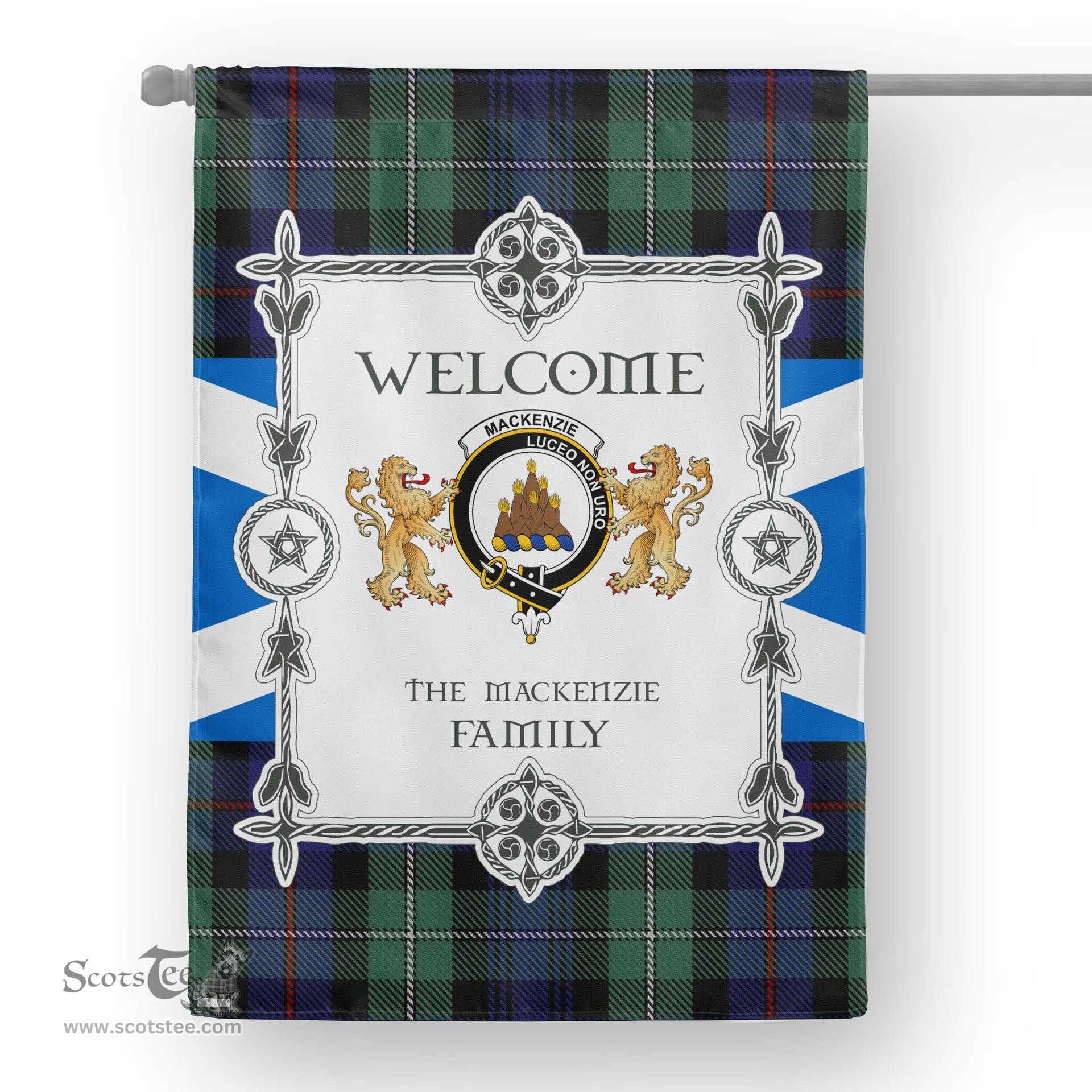 Scotstee Shop MacKenzie Modern Blue Tartan Garden Flag - Tartan Flag Clan Badge Scottish Tartan House Flag, tartan garden flag, Tartan Flag, Crest Garden Flag, Garden Flag, Ireland Garden Flag, Family Crest, Custom Flag, Custom Garden Flag, Ireland Custom Flag, clan tartan flags