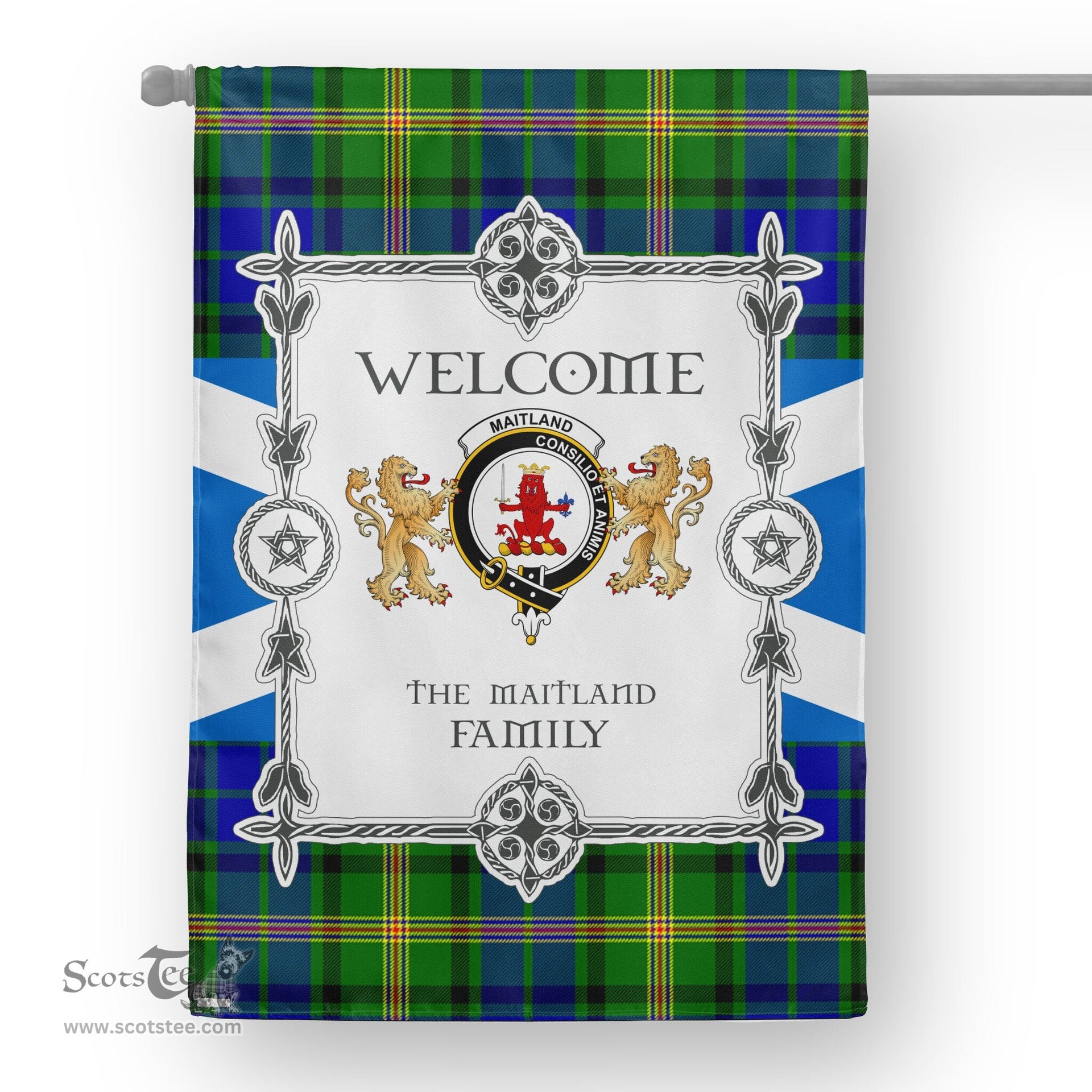 Scotstee Shop Maitland Tartan Garden Flag - Tartan Flag Clan Badge Scottish Tartan House Flag, tartan garden flag, Tartan Flag, Crest Garden Flag, Garden Flag, Ireland Garden Flag, Family Crest, Custom Flag, Custom Garden Flag, Ireland Custom Flag, clan tartan flags