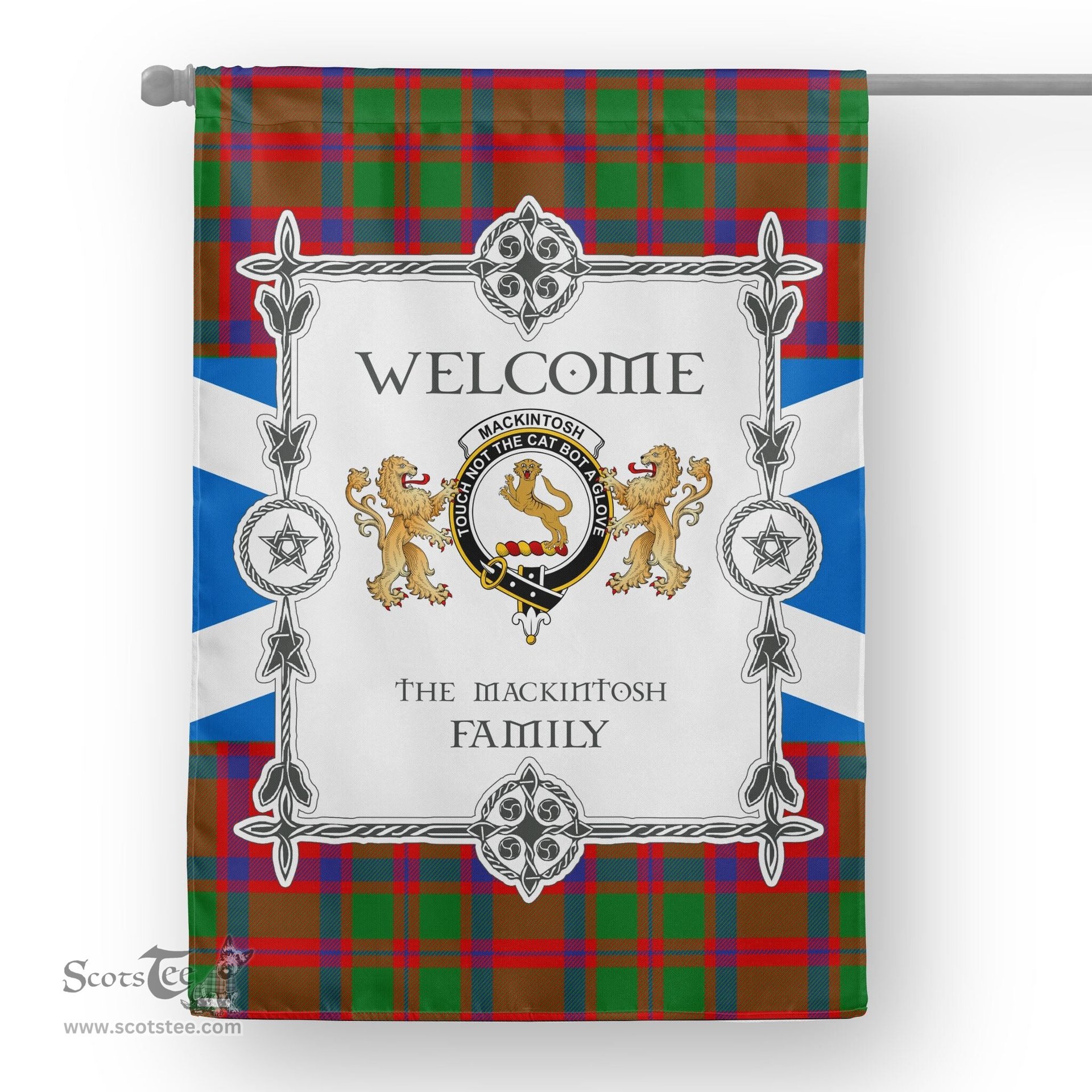 Scotstee Shop MacKintosh Modern Tartan Garden Flag - Tartan Flag Clan Badge Scottish Tartan House Flag, tartan garden flag, Tartan Flag, Crest Garden Flag, Garden Flag, Ireland Garden Flag, Family Crest, Custom Flag, Custom Garden Flag, Ireland Custom Flag, clan tartan flags