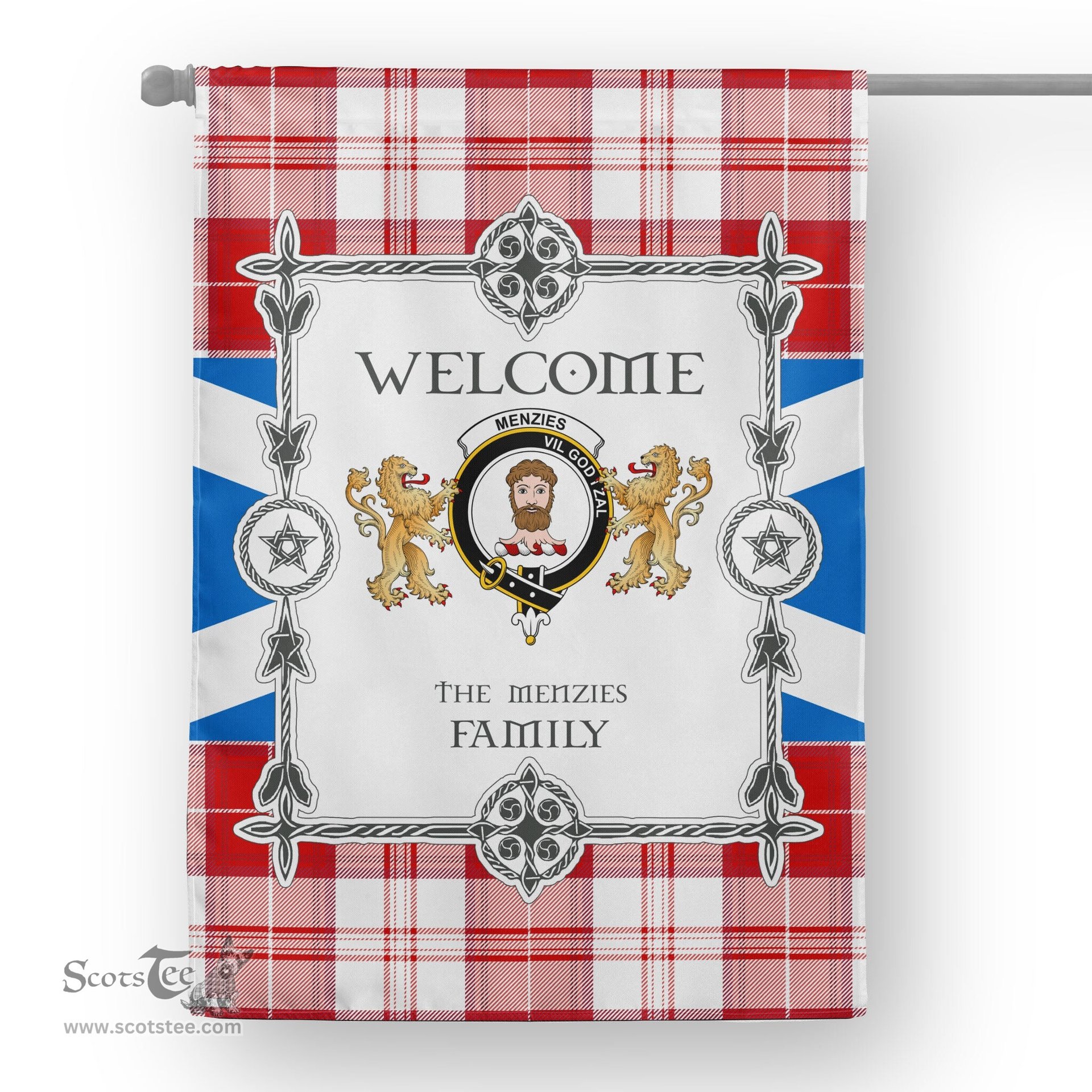 Scotstee Shop MenZies Tartan Garden Flag - Tartan Flag Clan Badge Scottish Tartan House Flag, tartan garden flag, Tartan Flag, Crest Garden Flag, Garden Flag, Ireland Garden Flag, Family Crest, Custom Flag, Custom Garden Flag, Ireland Custom Flag, clan tartan flags