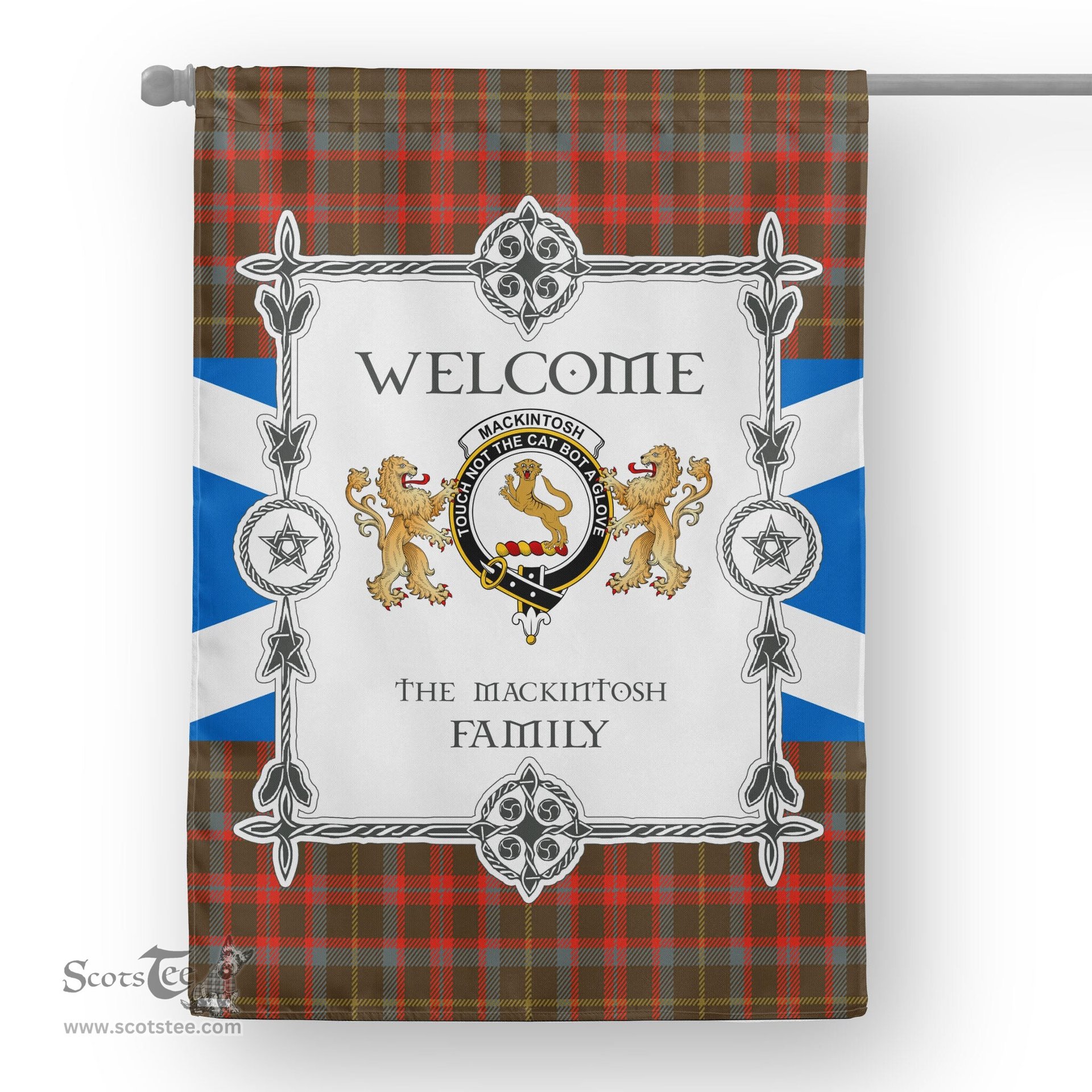 Scotstee Shop MacKintosh Hunting Weathered Dress Tartan Garden Flag - Tartan Flag Clan Badge Scottish Tartan House Flag, tartan garden flag, Tartan Flag, Crest Garden Flag, Garden Flag, Ireland Garden Flag, Family Crest, Custom Flag, Custom Garden Flag, Ireland Custom Flag, clan tartan flags