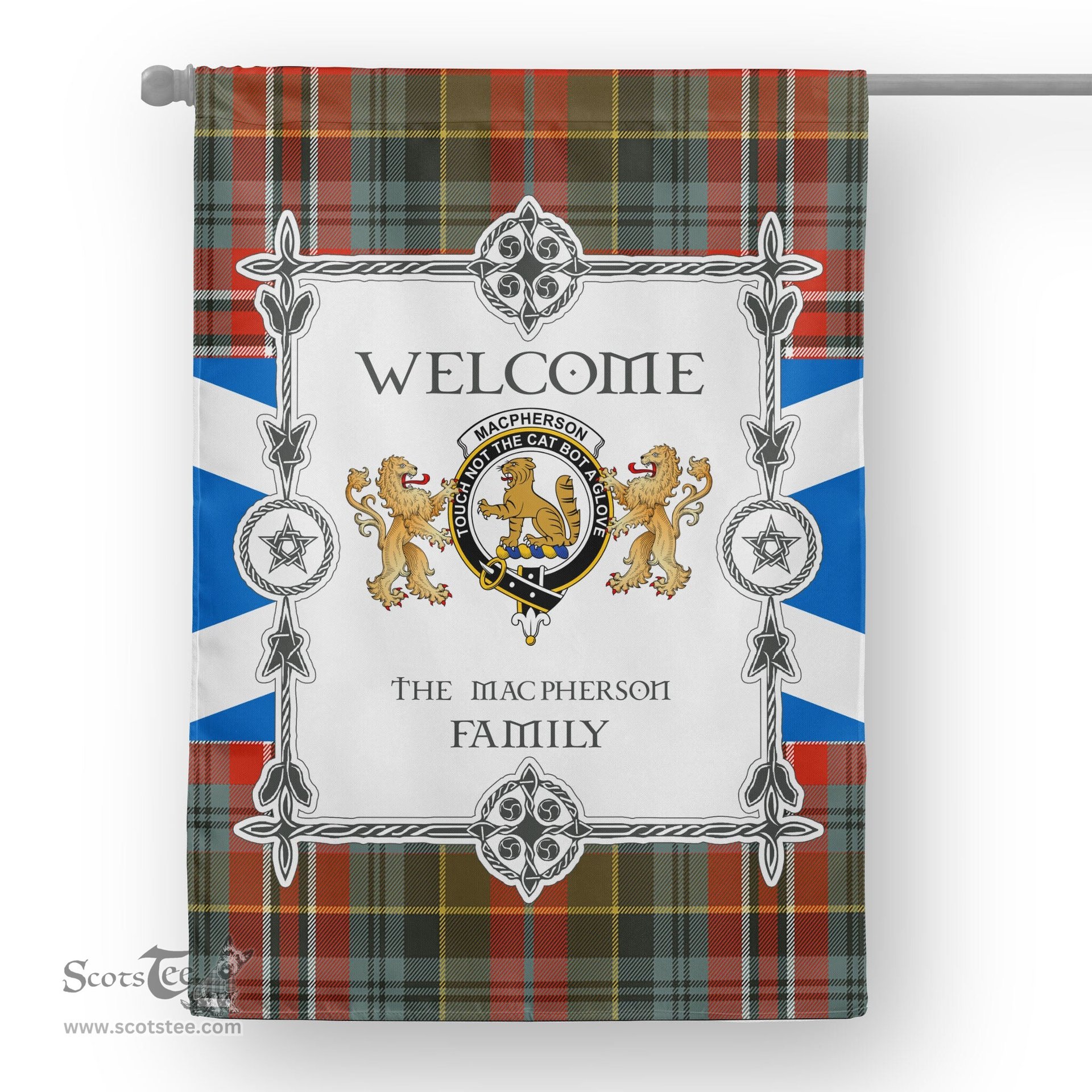Scotstee Shop MacPherson Weathered Tartan Garden Flag - Tartan Flag Clan Badge Scottish Tartan House Flag, tartan garden flag, Tartan Flag, Crest Garden Flag, Garden Flag, Ireland Garden Flag, Family Crest, Custom Flag, Custom Garden Flag, Ireland Custom Flag, clan tartan flags