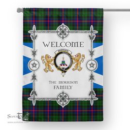 Scotstee Shop Morrison Tartan Garden Flag - Tartan Flag Clan Badge Scottish Tartan House Flag, tartan garden flag, Tartan Flag, Crest Garden Flag, Garden Flag, Ireland Garden Flag, Family Crest, Custom Flag, Custom Garden Flag, Ireland Custom Flag, clan tartan flags