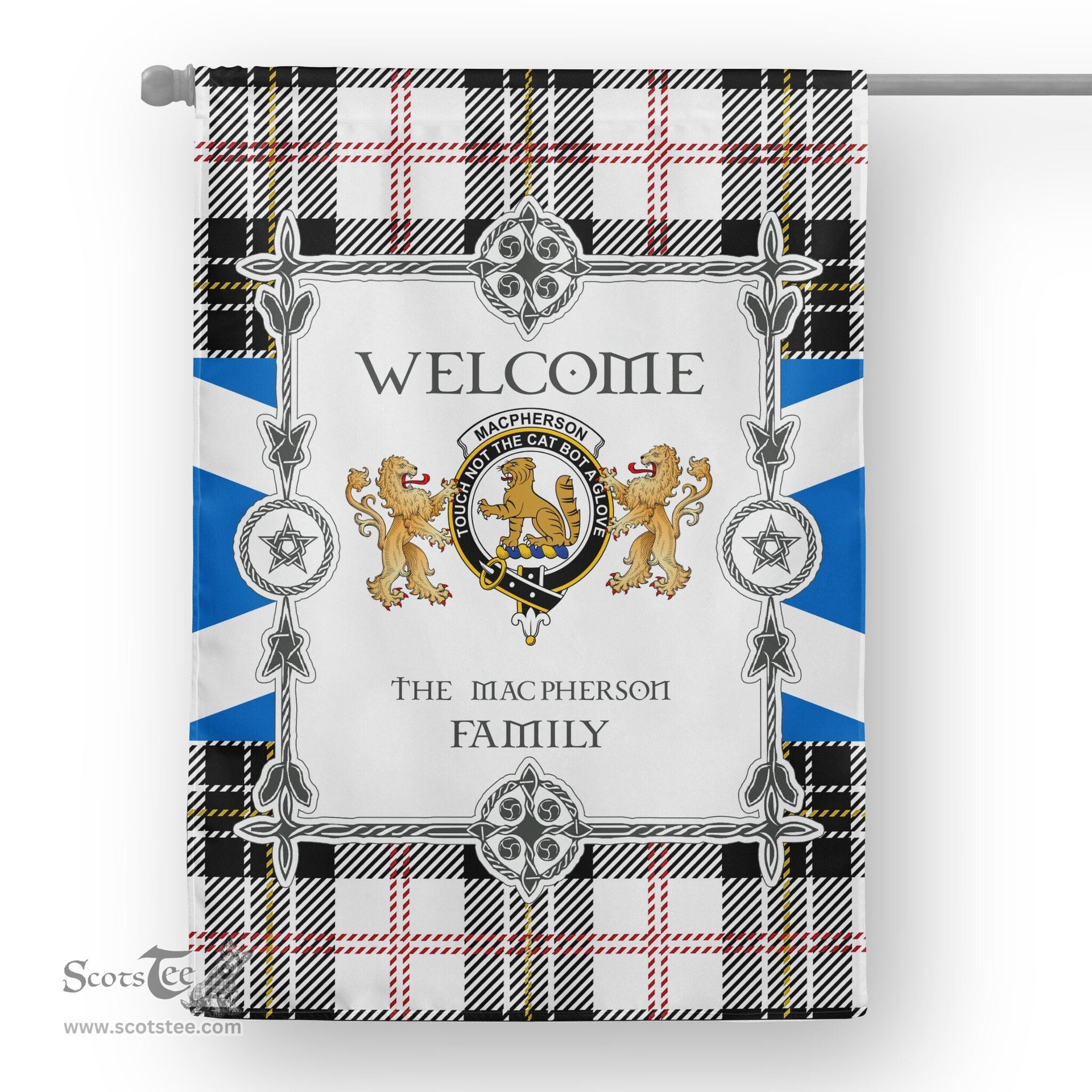 Scotstee Shop MacPherson Tartan Garden Flag - Tartan Flag Clan Badge Scottish Tartan House Flag, tartan garden flag, Tartan Flag, Crest Garden Flag, Garden Flag, Ireland Garden Flag, Family Crest, Custom Flag, Custom Garden Flag, Ireland Custom Flag, clan tartan flags