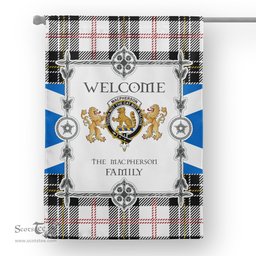 Scotstee Shop MacPherson Tartan Garden Flag - Tartan Flag Clan Badge Scottish Tartan House Flag, tartan garden flag, Tartan Flag, Crest Garden Flag, Garden Flag, Ireland Garden Flag, Family Crest, Custom Flag, Custom Garden Flag, Ireland Custom Flag, clan tartan flags