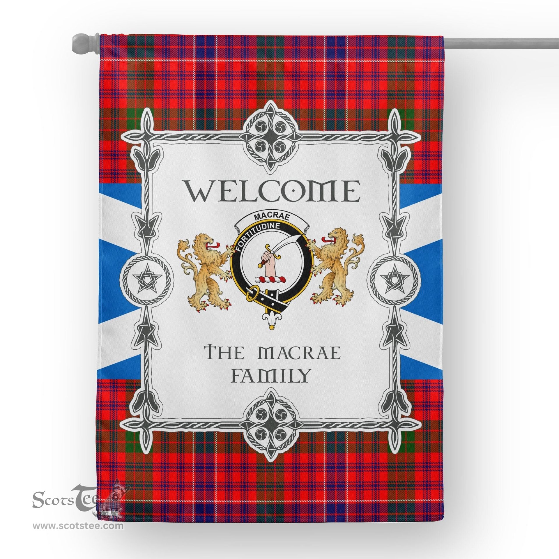 Scotstee Shop MacRae Modern Tartan Garden Flag - Tartan Flag Clan Badge Scottish Tartan House Flag, tartan garden flag, Tartan Flag, Crest Garden Flag, Garden Flag, Ireland Garden Flag, Family Crest, Custom Flag, Custom Garden Flag, Ireland Custom Flag, clan tartan flags