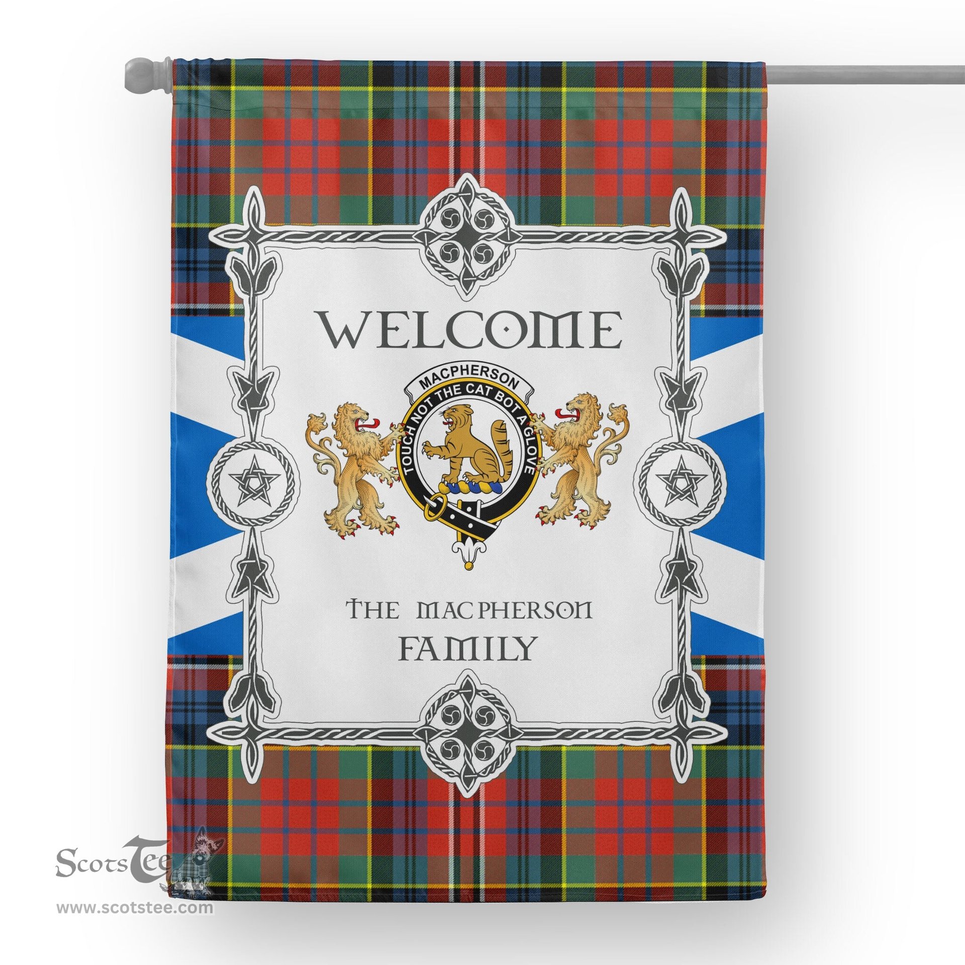 Scotstee Shop MacPherson Ancient Tartan Garden Flag - Tartan Flag Clan Badge Scottish Tartan House Flag, tartan garden flag, Tartan Flag, Crest Garden Flag, Garden Flag, Ireland Garden Flag, Family Crest, Custom Flag, Custom Garden Flag, Ireland Custom Flag, clan tartan flags