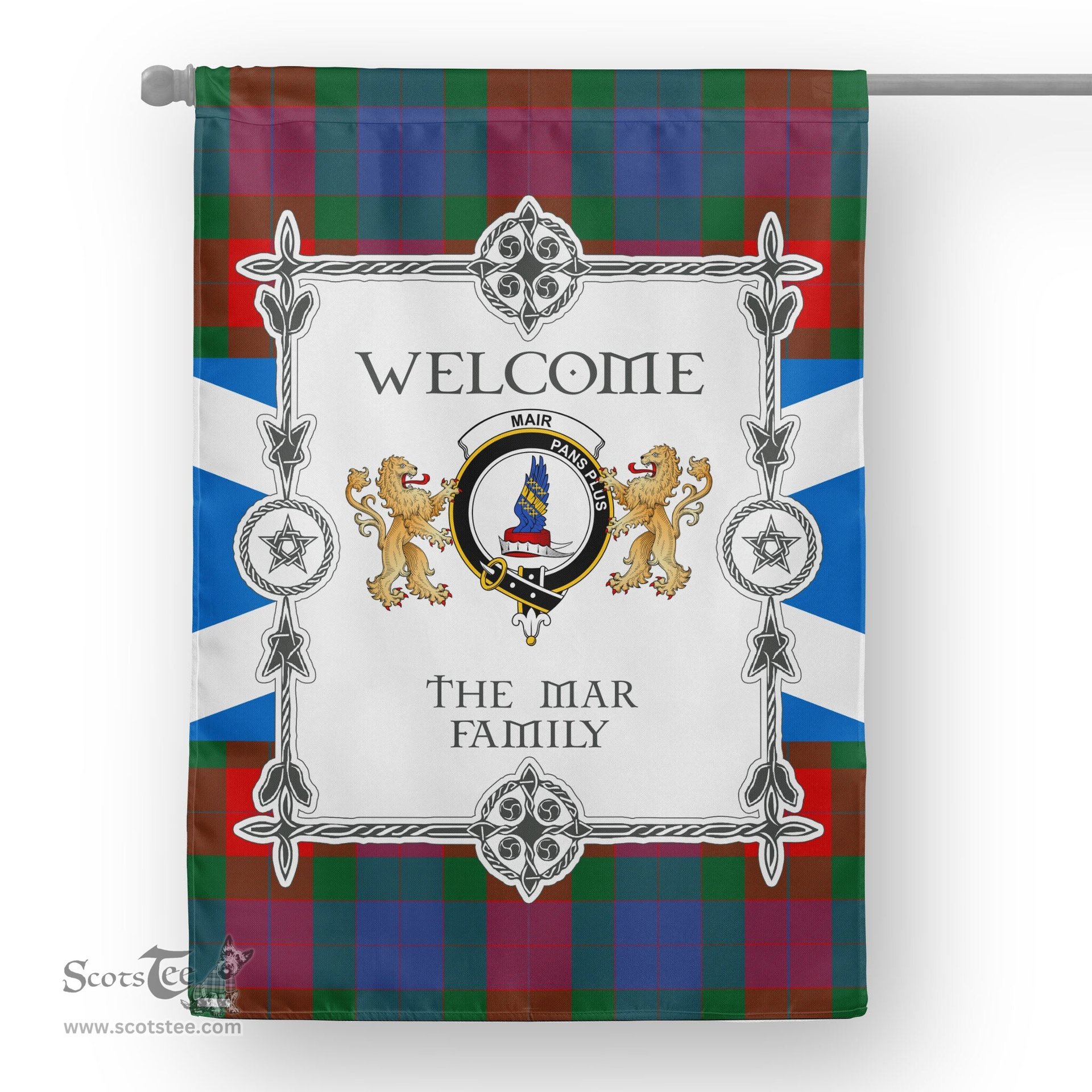 Scotstee Shop Mar Tartan Garden Flag - Tartan Flag Clan Badge Scottish Tartan House Flag, tartan garden flag, Tartan Flag, Crest Garden Flag, Garden Flag, Ireland Garden Flag, Family Crest, Custom Flag, Custom Garden Flag, Ireland Custom Flag, clan tartan flags