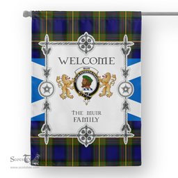 Scotstee Shop Muir Tartan Garden Flag - Tartan Flag Clan Badge Scottish Tartan House Flag, tartan garden flag, Tartan Flag, Crest Garden Flag, Garden Flag, Ireland Garden Flag, Family Crest, Custom Flag, Custom Garden Flag, Ireland Custom Flag, clan tartan flags