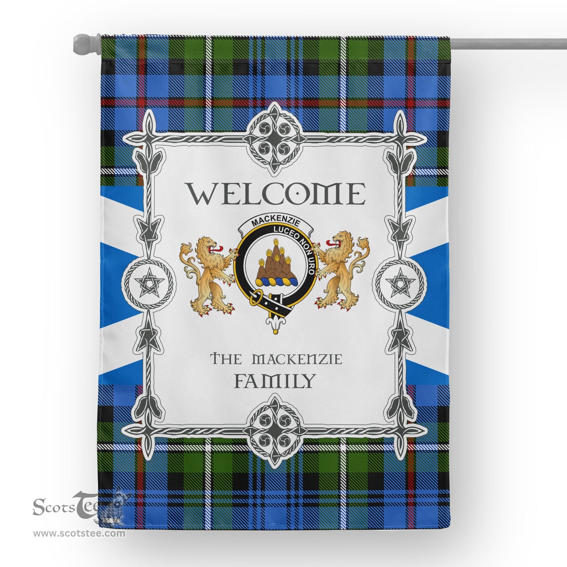 Scotstee Shop MacKenzie Tartan Garden Flag - Tartan Flag Clan Badge Scottish Tartan House Flag, tartan garden flag, Tartan Flag, Crest Garden Flag, Garden Flag, Ireland Garden Flag, Family Crest, Custom Flag, Custom Garden Flag, Ireland Custom Flag, clan tartan flags