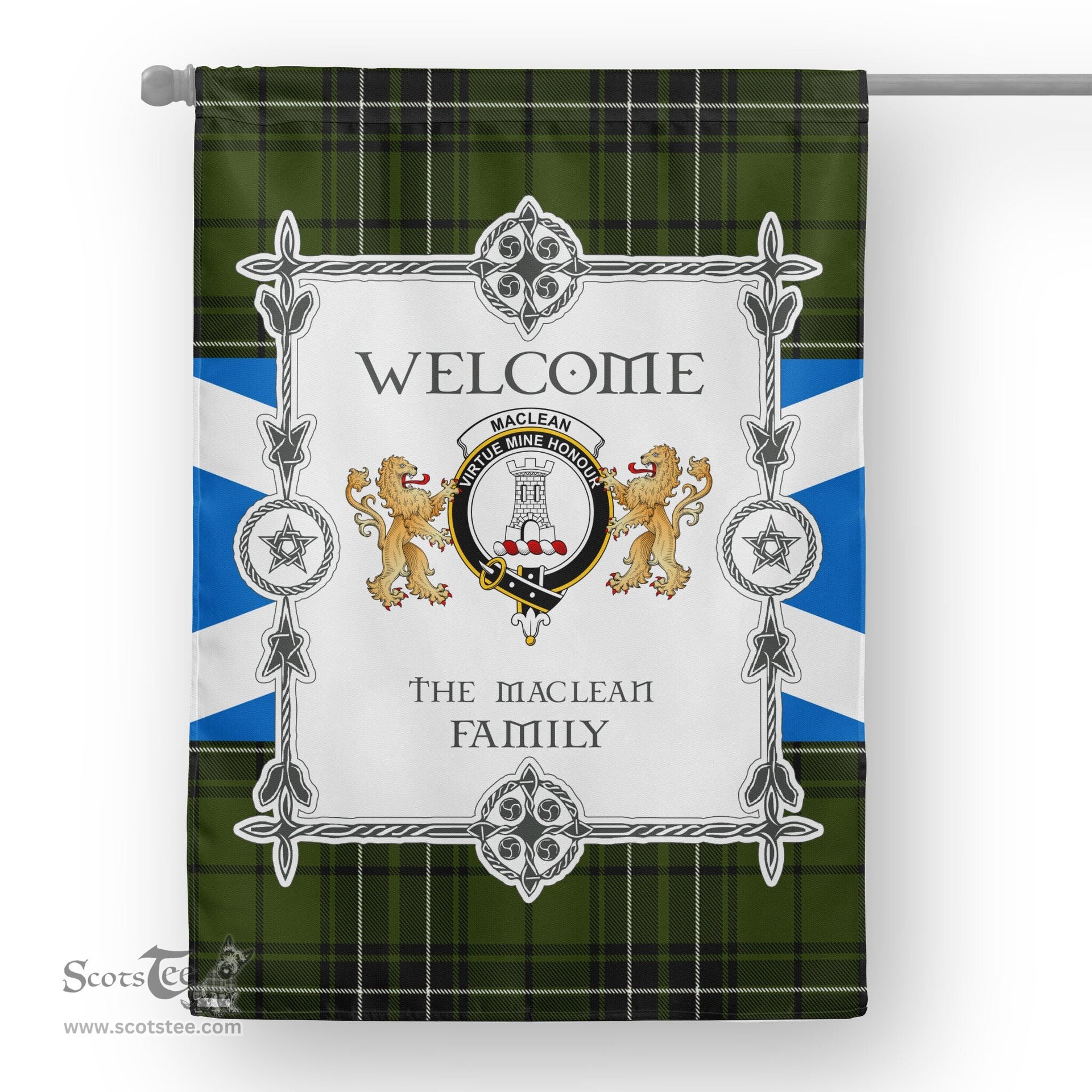 Scotstee Shop MacLean Hunting Tartan Garden Flag - Tartan Flag Clan Badge Scottish Tartan House Flag, tartan garden flag, Tartan Flag, Crest Garden Flag, Garden Flag, Ireland Garden Flag, Family Crest, Custom Flag, Custom Garden Flag, Ireland Custom Flag, clan tartan flags