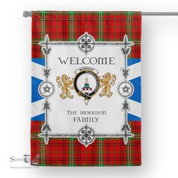 Scotstee Shop Morrison Red Modern Tartan Garden Flag - Tartan Flag Clan Badge Scottish Tartan House Flag, tartan garden flag, Tartan Flag, Crest Garden Flag, Garden Flag, Ireland Garden Flag, Family Crest, Custom Flag, Custom Garden Flag, Ireland Custom Flag, clan tartan flags