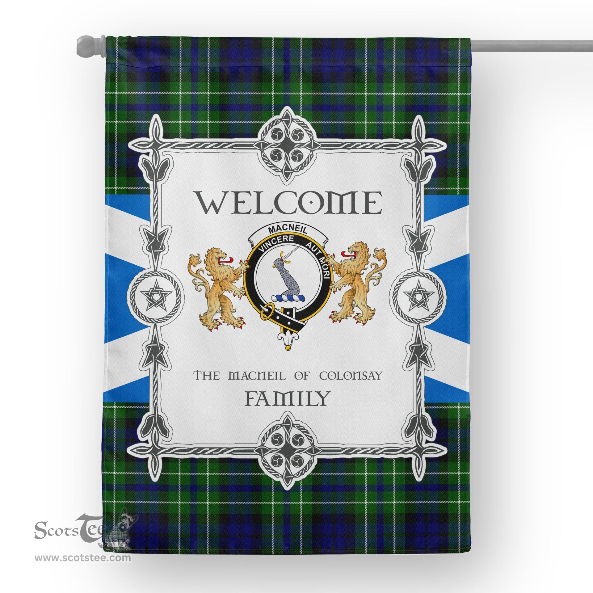 Scotstee Shop MacNeill Of Colonsay Hunting Tartan Garden Flag - Tartan Flag Clan Badge Scottish Tartan House Flag, tartan garden flag, Tartan Flag, Crest Garden Flag, Garden Flag, Ireland Garden Flag, Family Crest, Custom Flag, Custom Garden Flag, Ireland Custom Flag, clan tartan flags