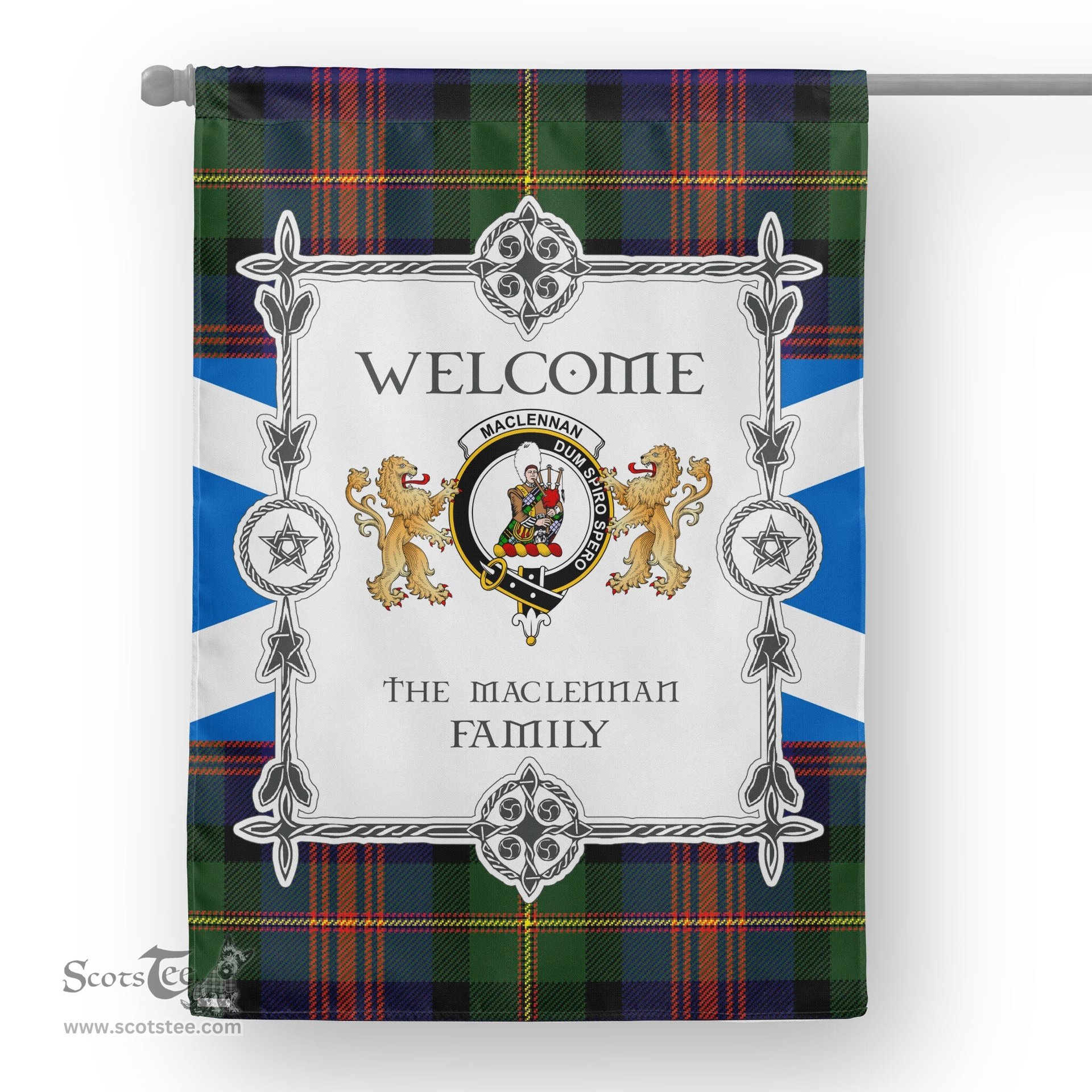 Scotstee Shop MacLennan Tartan Garden Flag - Tartan Flag Clan Badge Scottish Tartan House Flag, tartan garden flag, Tartan Flag, Crest Garden Flag, Garden Flag, Ireland Garden Flag, Family Crest, Custom Flag, Custom Garden Flag, Ireland Custom Flag, clan tartan flags