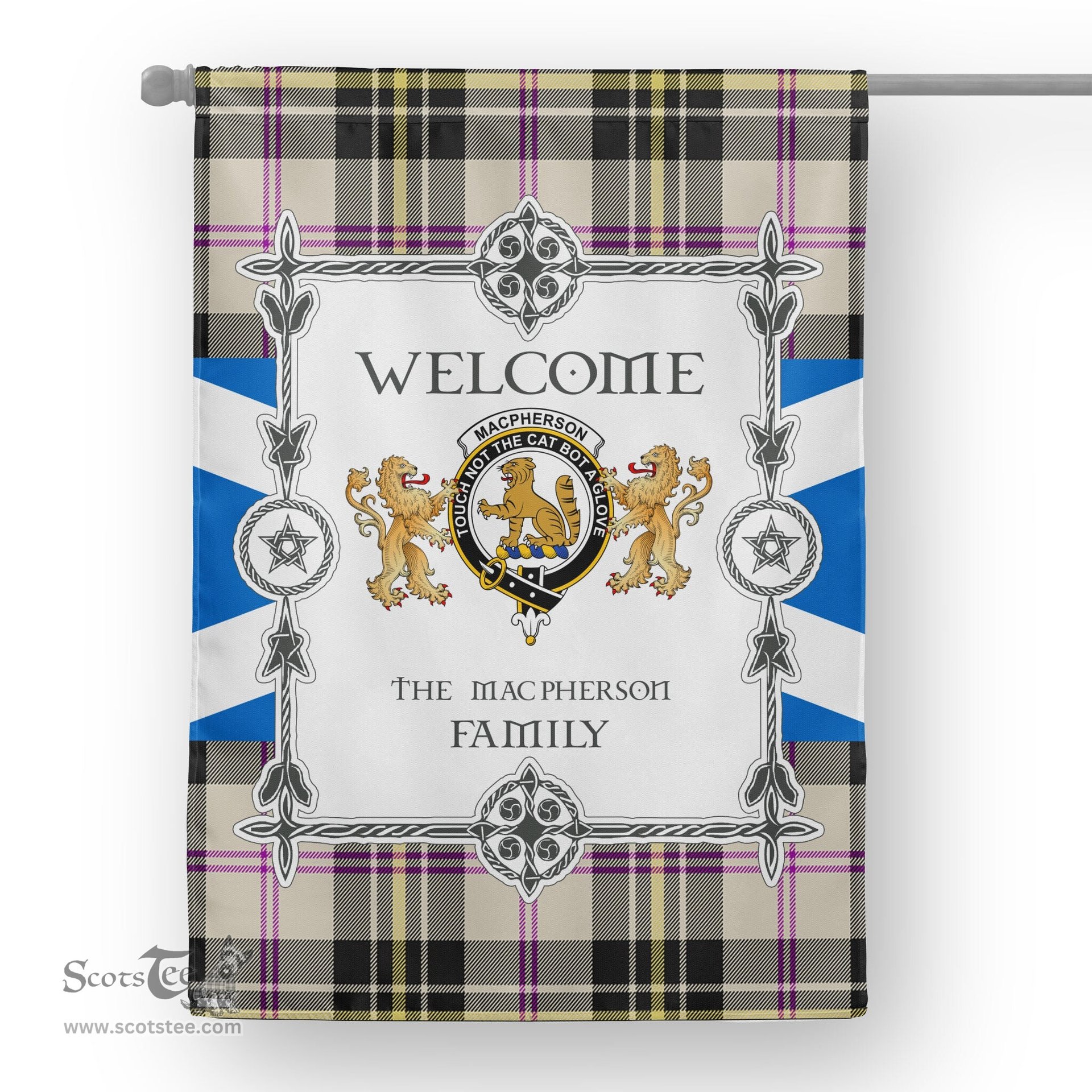 Scotstee Shop MacPherson Dress Ancient Tartan Garden Flag - Tartan Flag Clan Badge Scottish Tartan House Flag, tartan garden flag, Tartan Flag, Crest Garden Flag, Garden Flag, Ireland Garden Flag, Family Crest, Custom Flag, Custom Garden Flag, Ireland Custom Flag, clan tartan flags