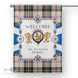 Scotstee Shop MacPherson Dress Ancient Tartan Garden Flag - Tartan Flag Clan Badge Scottish Tartan House Flag, tartan garden flag, Tartan Flag, Crest Garden Flag, Garden Flag, Ireland Garden Flag, Family Crest, Custom Flag, Custom Garden Flag, Ireland Custom Flag, clan tartan flags