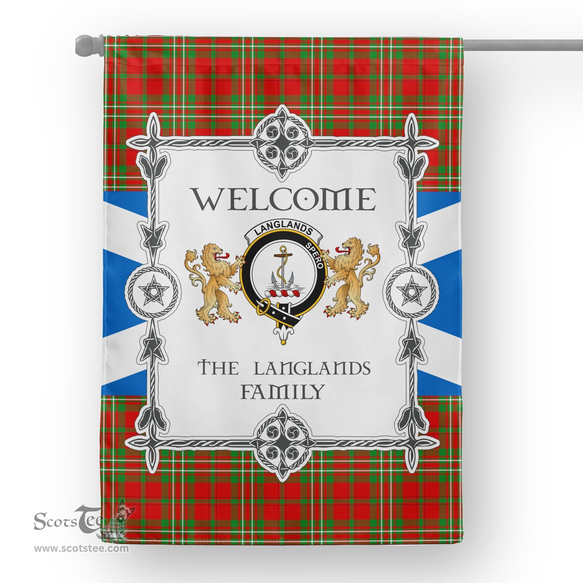 Langlands Tartan Garden Flag - Tartan Flag Clan Badge Scottish Tartan House Flag, tartan garden flag, Tartan Flag, Crest Garden Flag, Garden Flag, Ireland Garden Flag, Family Crest, Custom Flag, Custom Garden Flag, Ireland Custom Flag, clan tartan flags
