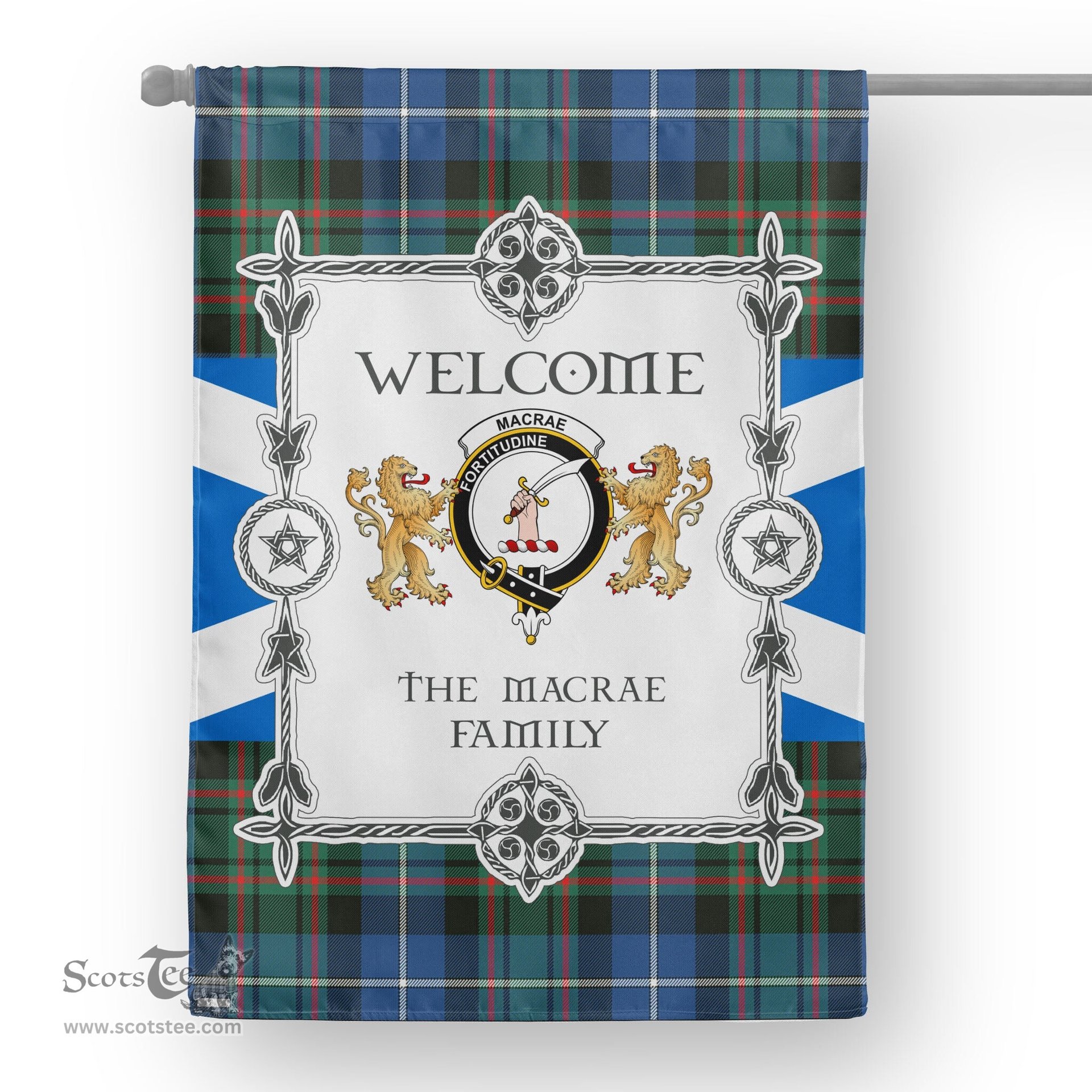Scotstee Shop MacRae Hunting Ancient Tartan Garden Flag - Tartan Flag Clan Badge Scottish Tartan House Flag, tartan garden flag, Tartan Flag, Crest Garden Flag, Garden Flag, Ireland Garden Flag, Family Crest, Custom Flag, Custom Garden Flag, Ireland Custom Flag, clan tartan flags