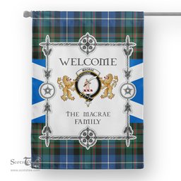 Scotstee Shop MacRae Hunting Ancient Tartan Garden Flag - Tartan Flag Clan Badge Scottish Tartan House Flag, tartan garden flag, Tartan Flag, Crest Garden Flag, Garden Flag, Ireland Garden Flag, Family Crest, Custom Flag, Custom Garden Flag, Ireland Custom Flag, clan tartan flags
