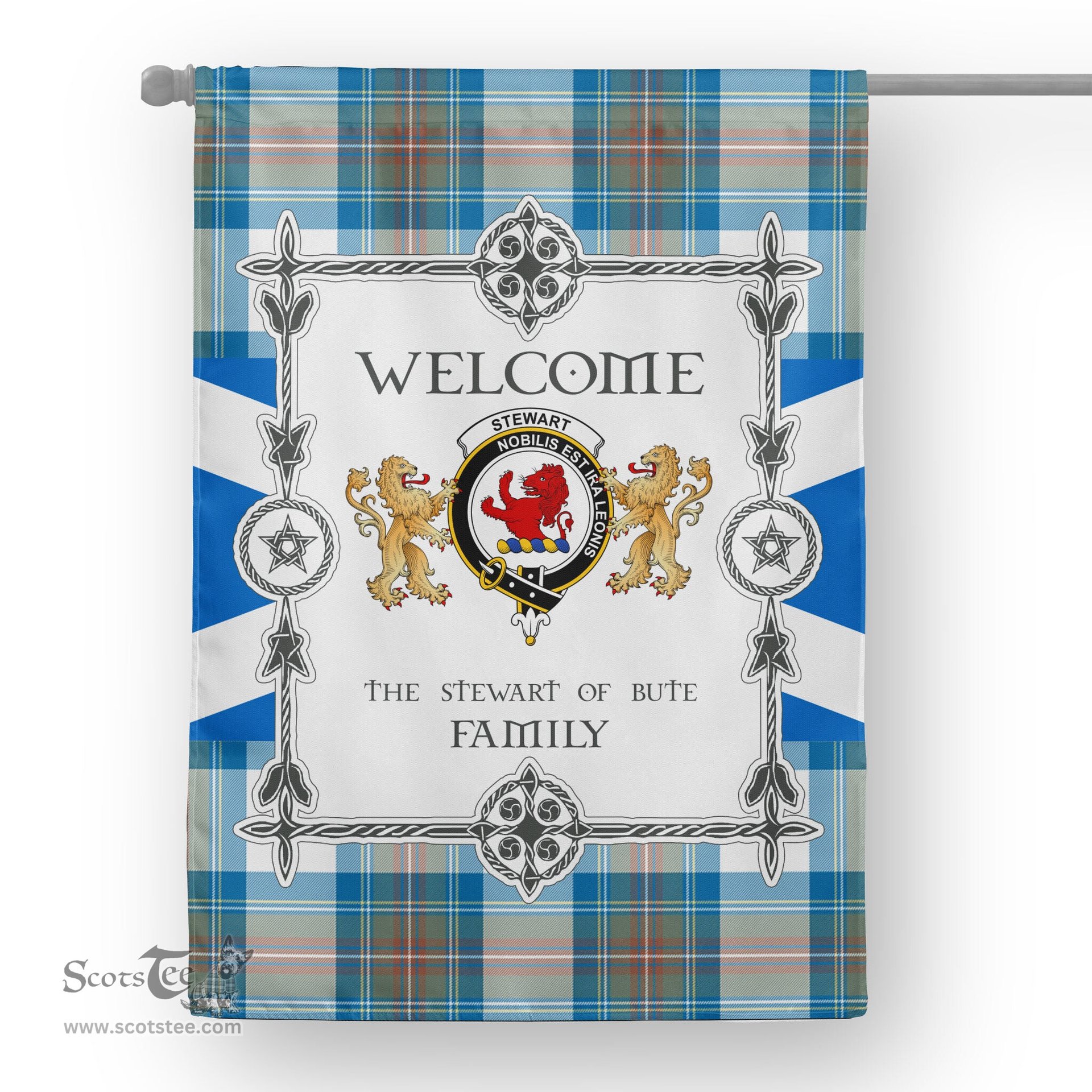Scotstee Shop Stewart Of Bute Muted Blue Tartan Garden Flag - Tartan Flag Clan Badge Scottish Tartan House Flag, tartan garden flag, Tartan Flag, Crest Garden Flag, Garden Flag, Ireland Garden Flag, Family Crest, Custom Flag, Custom Garden Flag, Ireland Custom Flag, clan tartan flags