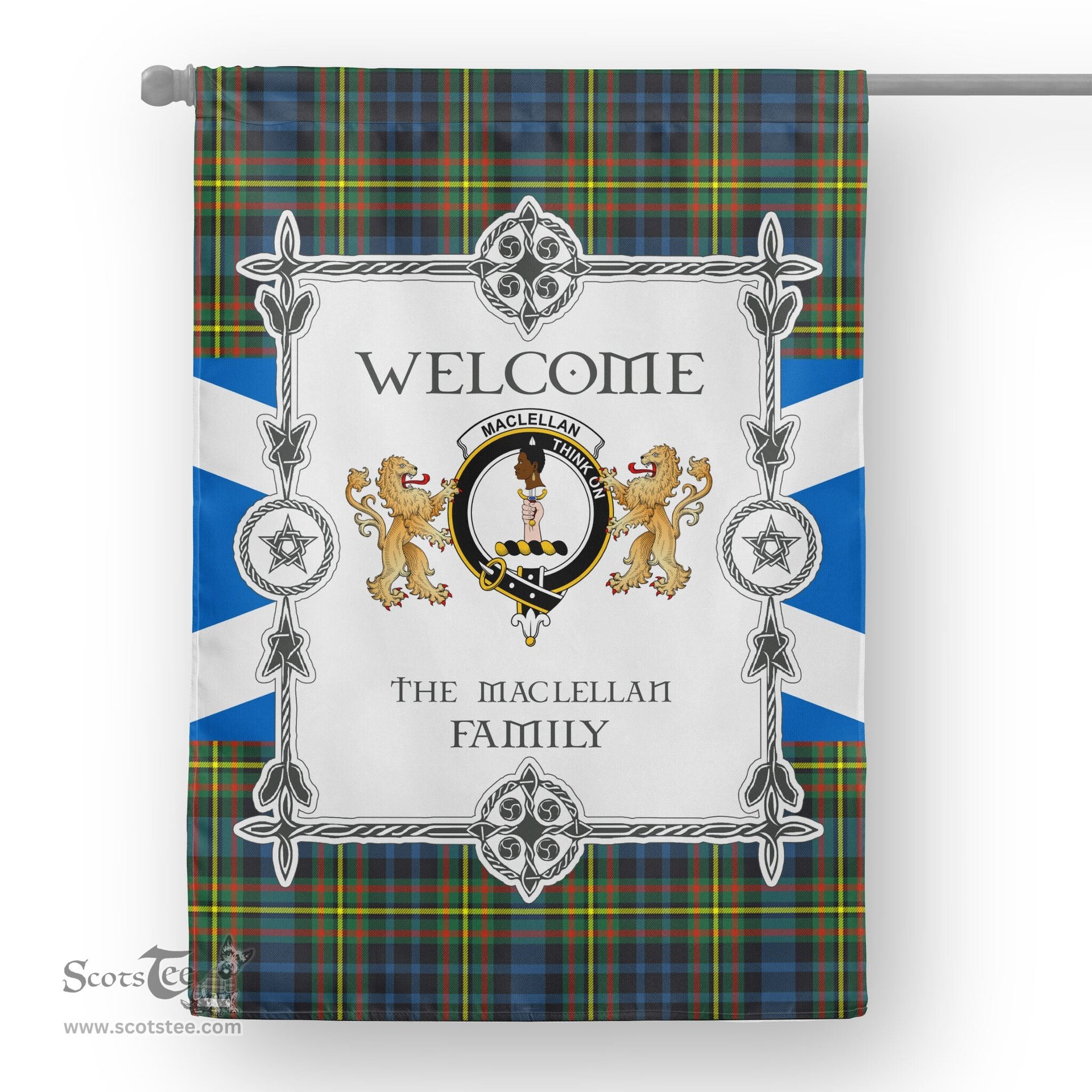 Scotstee Shop MacLellan Tartan Garden Flag - Tartan Flag Clan Badge Scottish Tartan House Flag, tartan garden flag, Tartan Flag, Crest Garden Flag, Garden Flag, Ireland Garden Flag, Family Crest, Custom Flag, Custom Garden Flag, Ireland Custom Flag, clan tartan flags
