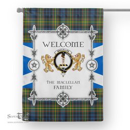 Scotstee Shop MacLellan Tartan Garden Flag - Tartan Flag Clan Badge Scottish Tartan House Flag, tartan garden flag, Tartan Flag, Crest Garden Flag, Garden Flag, Ireland Garden Flag, Family Crest, Custom Flag, Custom Garden Flag, Ireland Custom Flag, clan tartan flags