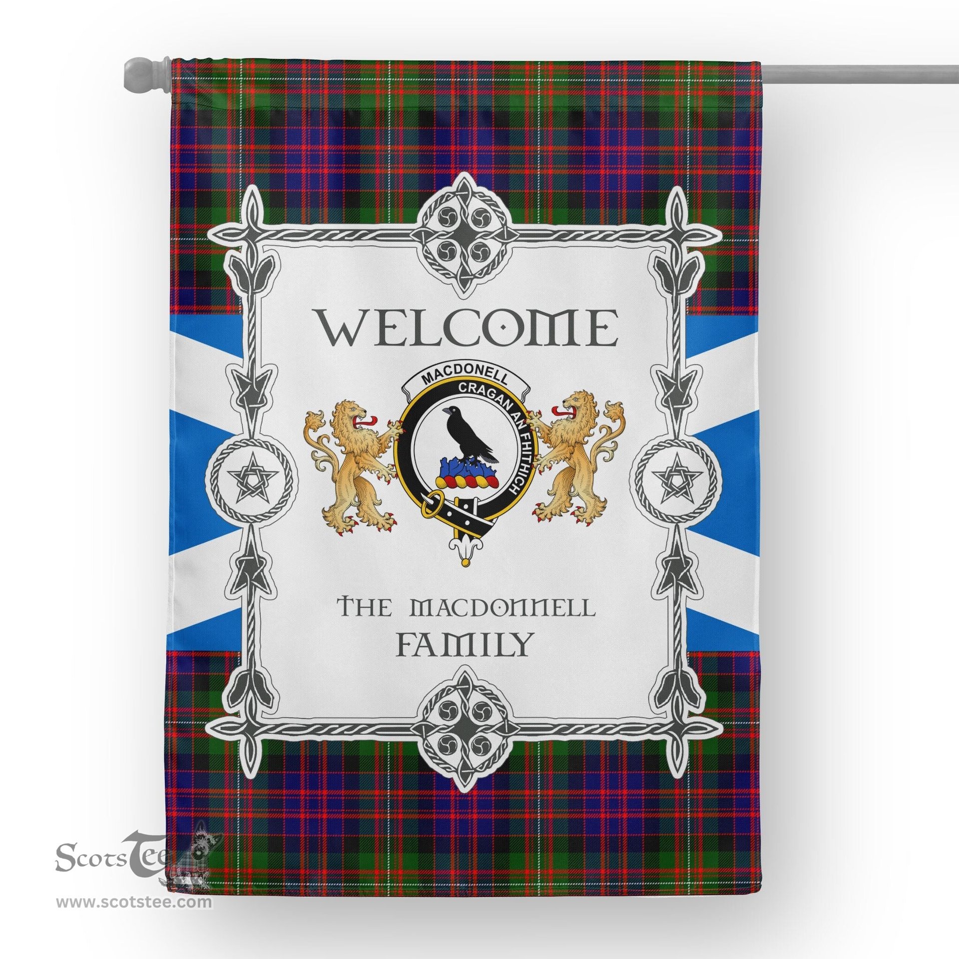 Scotstee Shop MacDonnell Of Glengarry Modern Tartan Garden Flag - Tartan Flag Clan Badge Scottish Tartan House Flag, tartan garden flag, Tartan Flag, Crest Garden Flag, Garden Flag, Ireland Garden Flag, Family Crest, Custom Flag, Custom Garden Flag, Ireland Custom Flag, clan tartan flags