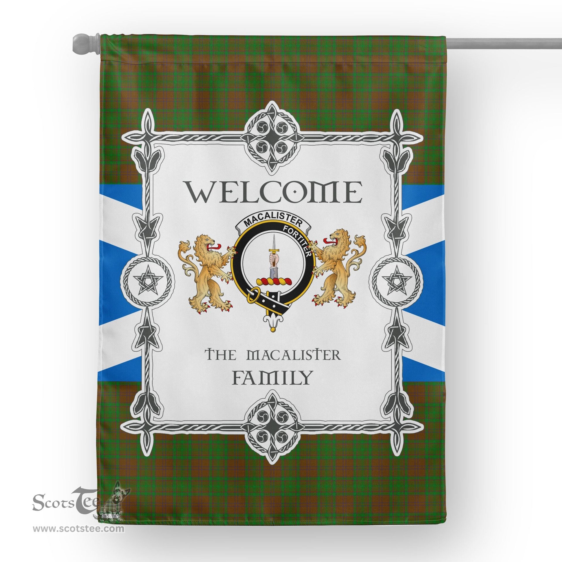MacAlister Of Glenbarr Hunting Tartan Garden Flag - Tartan Flag Clan Badge Scottish Tartan House Flag, tartan garden flag, Tartan Flag, Crest Garden Flag, Garden Flag, Ireland Garden Flag, Family Crest, Custom Flag, Custom Garden Flag, Ireland Custom Flag, clan tartan flags