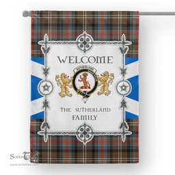 Scotstee Shop Sutherland II Weathered Tartan Garden Flag - Tartan Flag Clan Badge Scottish Tartan House Flag, tartan garden flag, Tartan Flag, Crest Garden Flag, Garden Flag, Ireland Garden Flag, Family Crest, Custom Flag, Custom Garden Flag, Ireland Custom Flag, clan tartan flags