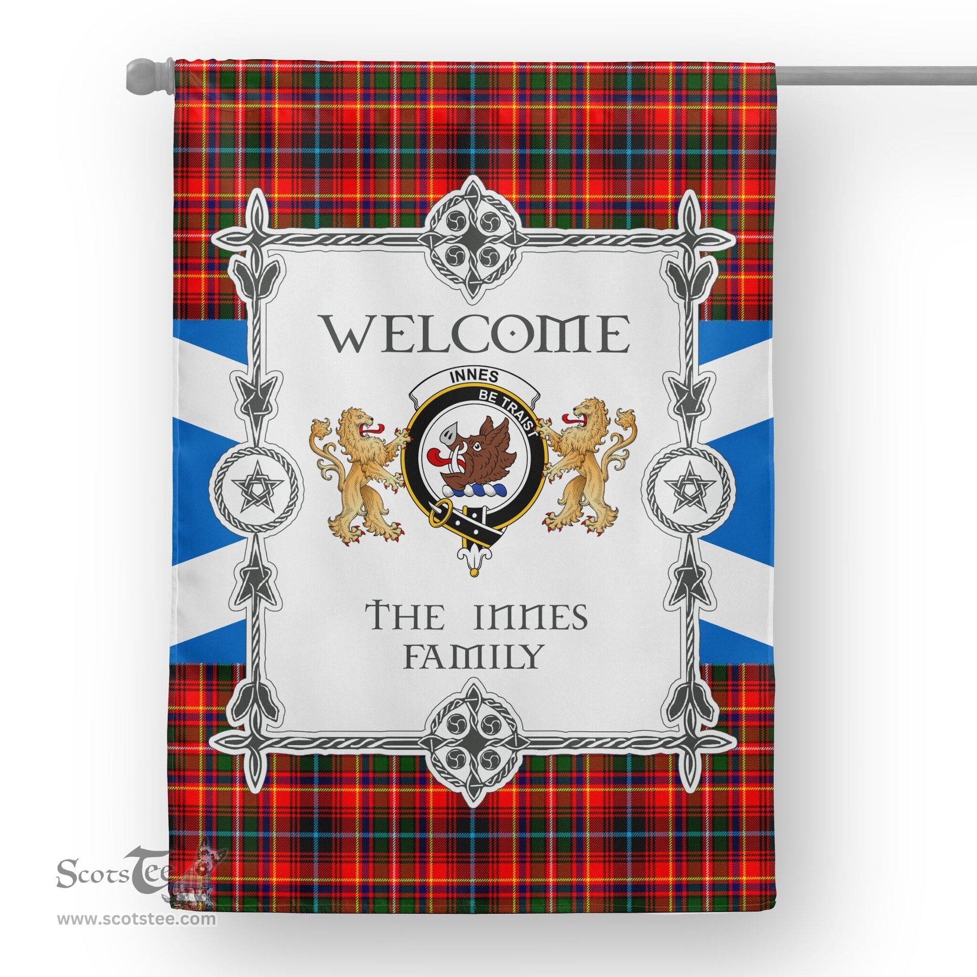 Innes Modern Tartan Garden Flag - Tartan Flag Clan Badge Scottish Tartan House Flag, tartan garden flag, Tartan Flag, Crest Garden Flag, Garden Flag, Ireland Garden Flag, Family Crest, Custom Flag, Custom Garden Flag, Ireland Custom Flag, clan tartan flags