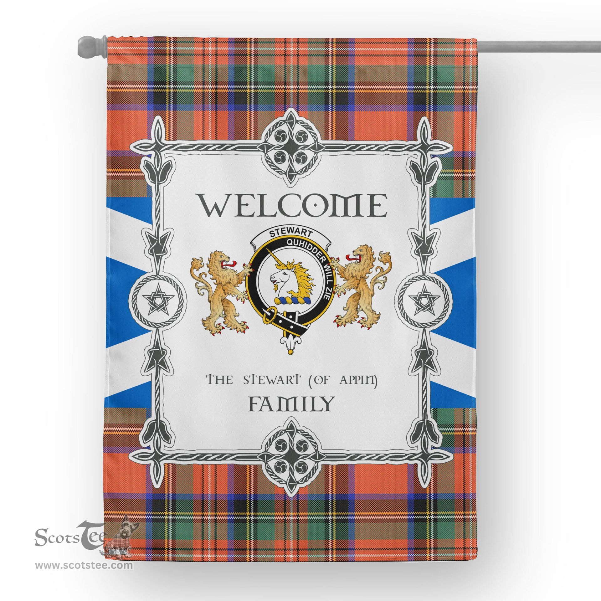 Scotstee Shop Stewart (Of Appin) Royal Ancient Tartan Garden Flag - Tartan Flag Clan Badge Scottish Tartan House Flag, tartan garden flag, Tartan Flag, Crest Garden Flag, Garden Flag, Ireland Garden Flag, Family Crest, Custom Flag, Custom Garden Flag, Ireland Custom Flag, clan tartan flags