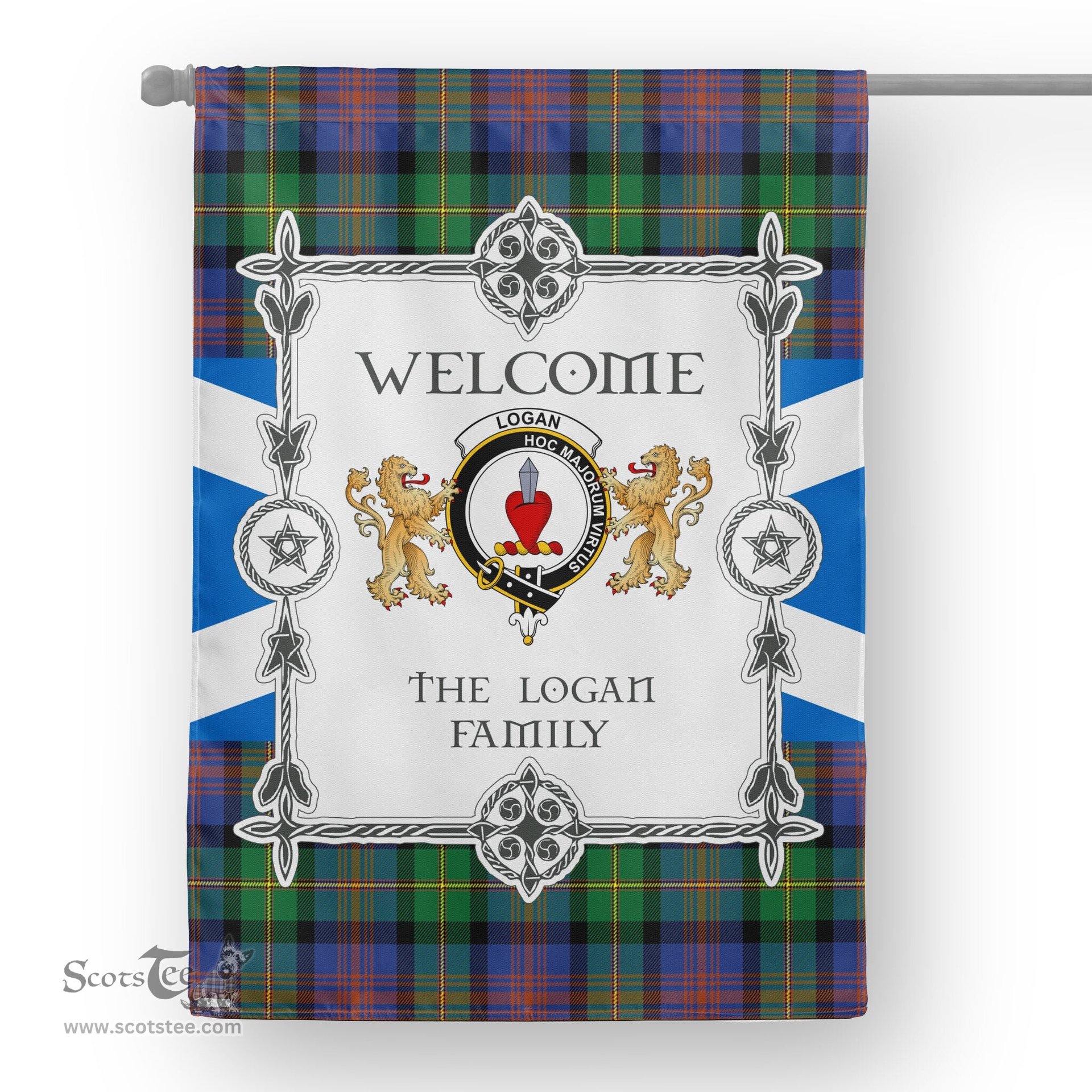 Logan Ancient Tartan Garden Flag - Tartan Flag Clan Badge Scottish Tartan House Flag, tartan garden flag, Tartan Flag, Crest Garden Flag, Garden Flag, Ireland Garden Flag, Family Crest, Custom Flag, Custom Garden Flag, Ireland Custom Flag, clan tartan flags