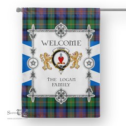 Logan Ancient Tartan Garden Flag - Tartan Flag Clan Badge Scottish Tartan House Flag, tartan garden flag, Tartan Flag, Crest Garden Flag, Garden Flag, Ireland Garden Flag, Family Crest, Custom Flag, Custom Garden Flag, Ireland Custom Flag, clan tartan flags