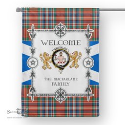 Scotstee Shop MacFarlane Ancient Tartan Garden Flag - Tartan Flag Clan Badge Scottish Tartan House Flag, tartan garden flag, Tartan Flag, Crest Garden Flag, Garden Flag, Ireland Garden Flag, Family Crest, Custom Flag, Custom Garden Flag, Ireland Custom Flag, clan tartan flags