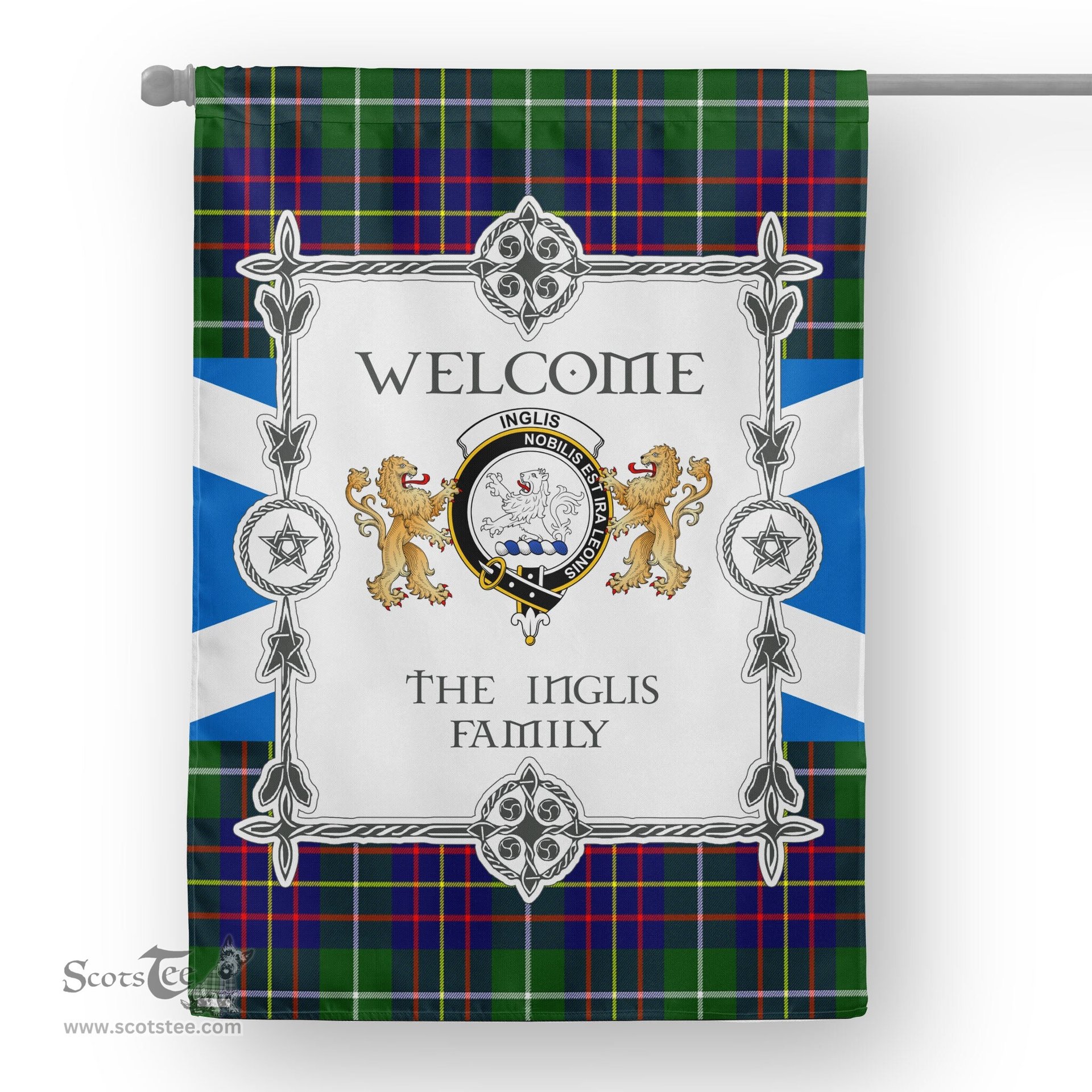 Inglis Modern Tartan Garden Flag - Tartan Flag Clan Badge Scottish Tartan House Flag, tartan garden flag, Tartan Flag, Crest Garden Flag, Garden Flag, Ireland Garden Flag, Family Crest, Custom Flag, Custom Garden Flag, Ireland Custom Flag, clan tartan flags
