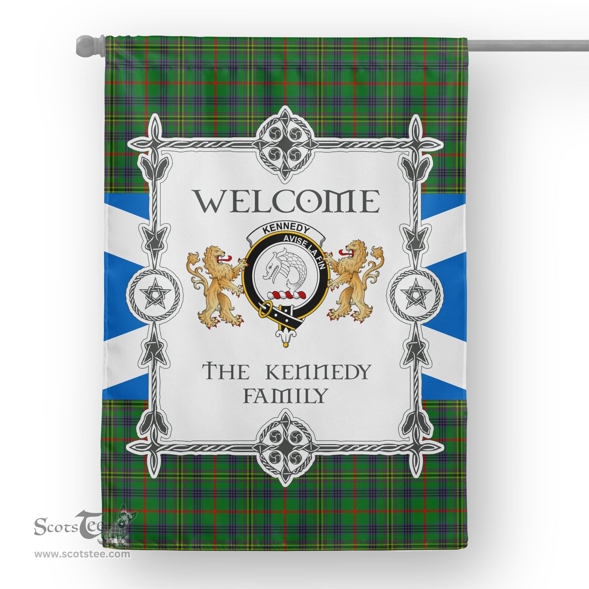 Scotstee Shop Kennedy Tartan Garden Flag - Tartan Flag Clan Badge Scottish Tartan House Flag, tartan garden flag, Tartan Flag, Crest Garden Flag, Garden Flag, Ireland Garden Flag, Family Crest, Custom Flag, Custom Garden Flag, Ireland Custom Flag, clan tartan flags