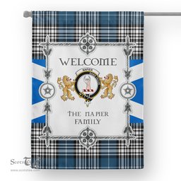 Scotstee Shop Napier Modern Tartan Garden Flag - Tartan Flag Clan Badge Scottish Tartan House Flag, tartan garden flag, Tartan Flag, Crest Garden Flag, Garden Flag, Ireland Garden Flag, Family Crest, Custom Flag, Custom Garden Flag, Ireland Custom Flag, clan tartan flags
