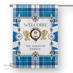 Scotstee Shop Robertson Tartan Garden Flag - Tartan Flag Clan Badge Scottish Tartan House Flag, tartan garden flag, Tartan Flag, Crest Garden Flag, Garden Flag, Ireland Garden Flag, Family Crest, Custom Flag, Custom Garden Flag, Ireland Custom Flag, clan tartan flags