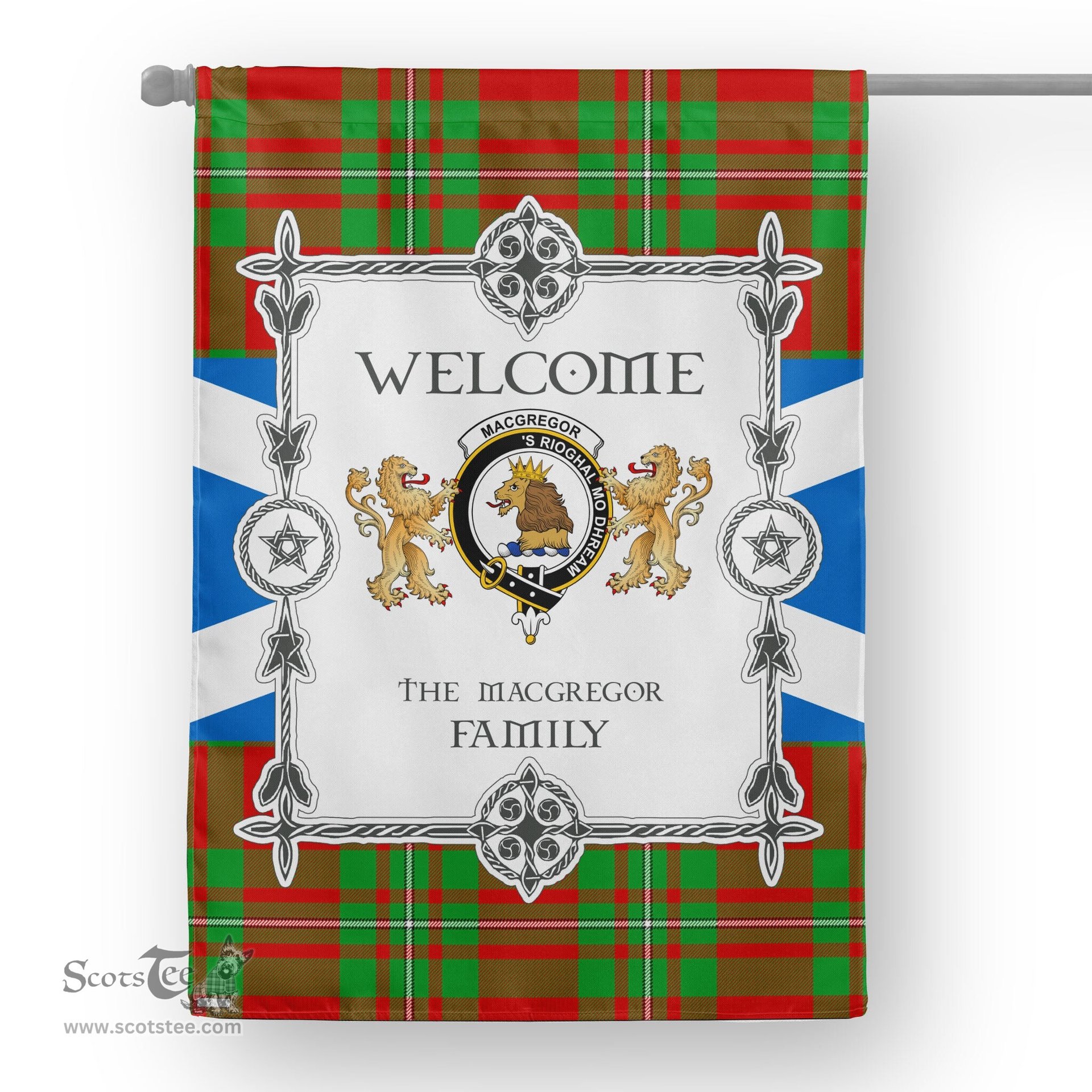 Scotstee Shop MacGregor Modern Tartan Garden Flag - Tartan Flag Clan Badge Scottish Tartan House Flag, tartan garden flag, Tartan Flag, Crest Garden Flag, Garden Flag, Ireland Garden Flag, Family Crest, Custom Flag, Custom Garden Flag, Ireland Custom Flag, clan tartan flags