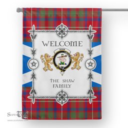Scotstee Shop Shaw Red Modern Tartan Garden Flag - Tartan Flag Clan Badge Scottish Tartan House Flag, tartan garden flag, Tartan Flag, Crest Garden Flag, Garden Flag, Ireland Garden Flag, Family Crest, Custom Flag, Custom Garden Flag, Ireland Custom Flag, clan tartan flags