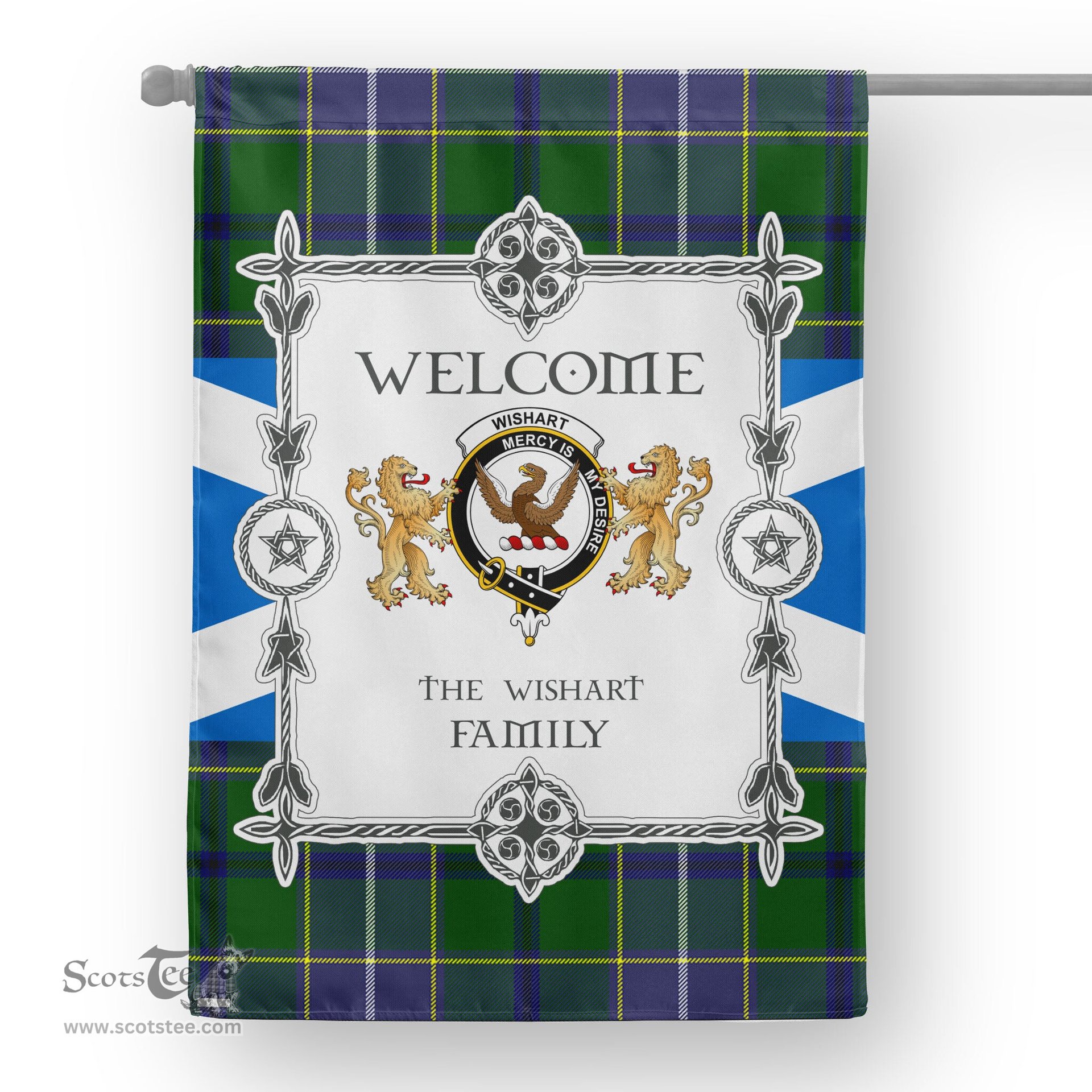 Scotstee Shop Wishart Hunting Tartan Garden Flag - Tartan Flag Clan Badge Scottish Tartan House Flag, tartan garden flag, Tartan Flag, Crest Garden Flag, Garden Flag, Ireland Garden Flag, Family Crest, Custom Flag, Custom Garden Flag, Ireland Custom Flag, clan tartan flags