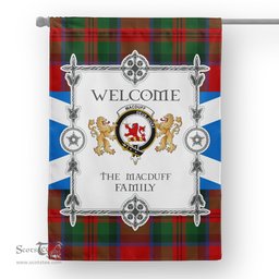 Scotstee Shop MacDuff Tartan Garden Flag - Tartan Flag Clan Badge Scottish Tartan House Flag, tartan garden flag, Tartan Flag, Crest Garden Flag, Garden Flag, Ireland Garden Flag, Family Crest, Custom Flag, Custom Garden Flag, Ireland Custom Flag, clan tartan flags