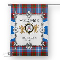 Scotstee Shop Spalding Tartan Garden Flag - Tartan Flag Clan Badge Scottish Tartan House Flag, tartan garden flag, Tartan Flag, Crest Garden Flag, Garden Flag, Ireland Garden Flag, Family Crest, Custom Flag, Custom Garden Flag, Ireland Custom Flag, clan tartan flags