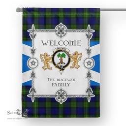 Scotstee Shop MacEwan Tartan Garden Flag - Tartan Flag Clan Badge Scottish Tartan House Flag, tartan garden flag, Tartan Flag, Crest Garden Flag, Garden Flag, Ireland Garden Flag, Family Crest, Custom Flag, Custom Garden Flag, Ireland Custom Flag, clan tartan flags